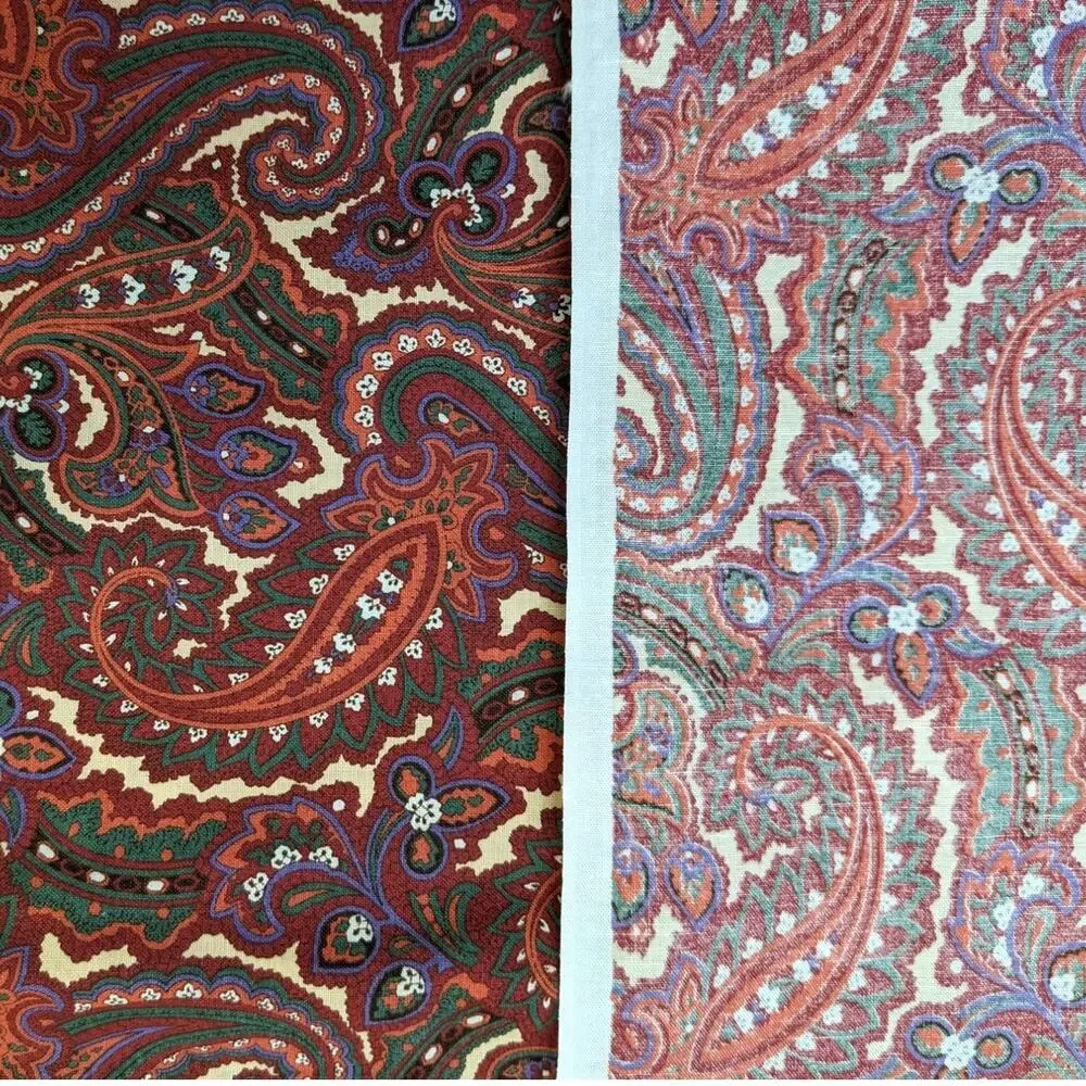 4+ Yards Ornate Red Paisley Fabric Vintage 1980's 1990's VIP CRANSTON PRINTWORKS